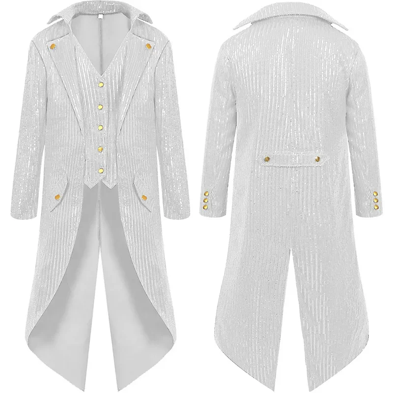 

Мужская куртка в стиле стимпанк в готическом стиле, фрак в викторианском стиле, винтажный смокинг, пальто, новый мужской средневековый плюс размер, костюм для косплея на Хэллоуин