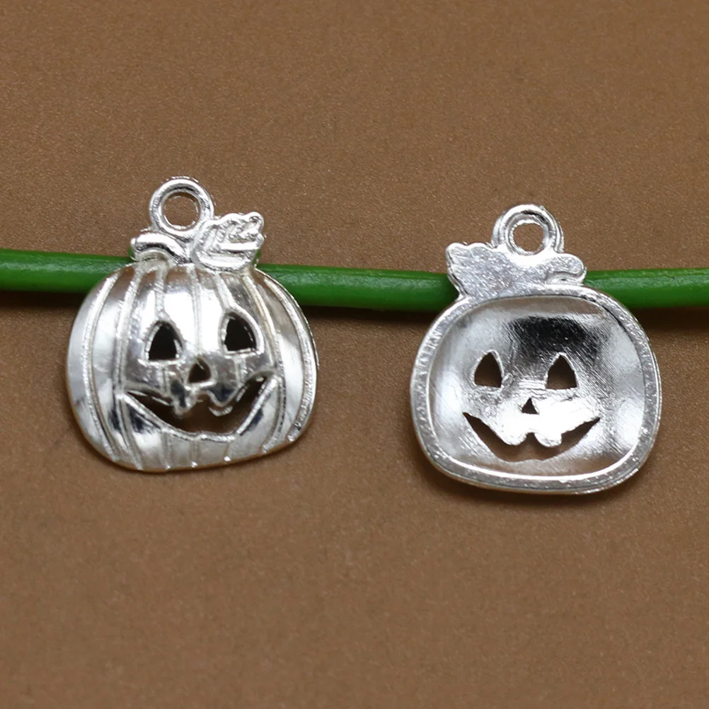

15 шт. улыбка Джек фонарь тыква подвески медный браслет ожерелье DIY Хэллоуин ювелирные аксессуары тыква кулон