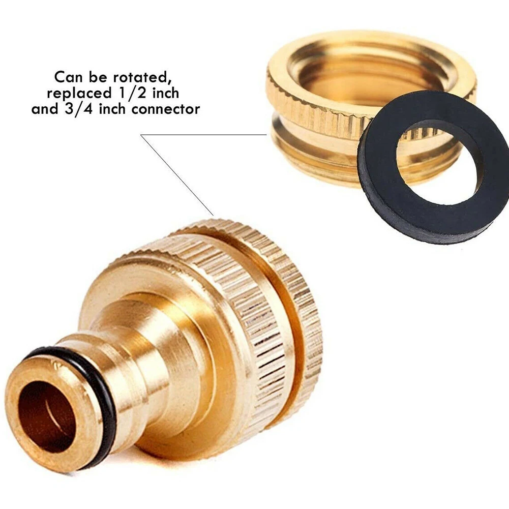 G3/4 To G1/2 Brass Fitting Adaptor Universal Garden Hose Tap Connector Female Quick Connector Garden Tool Accessories