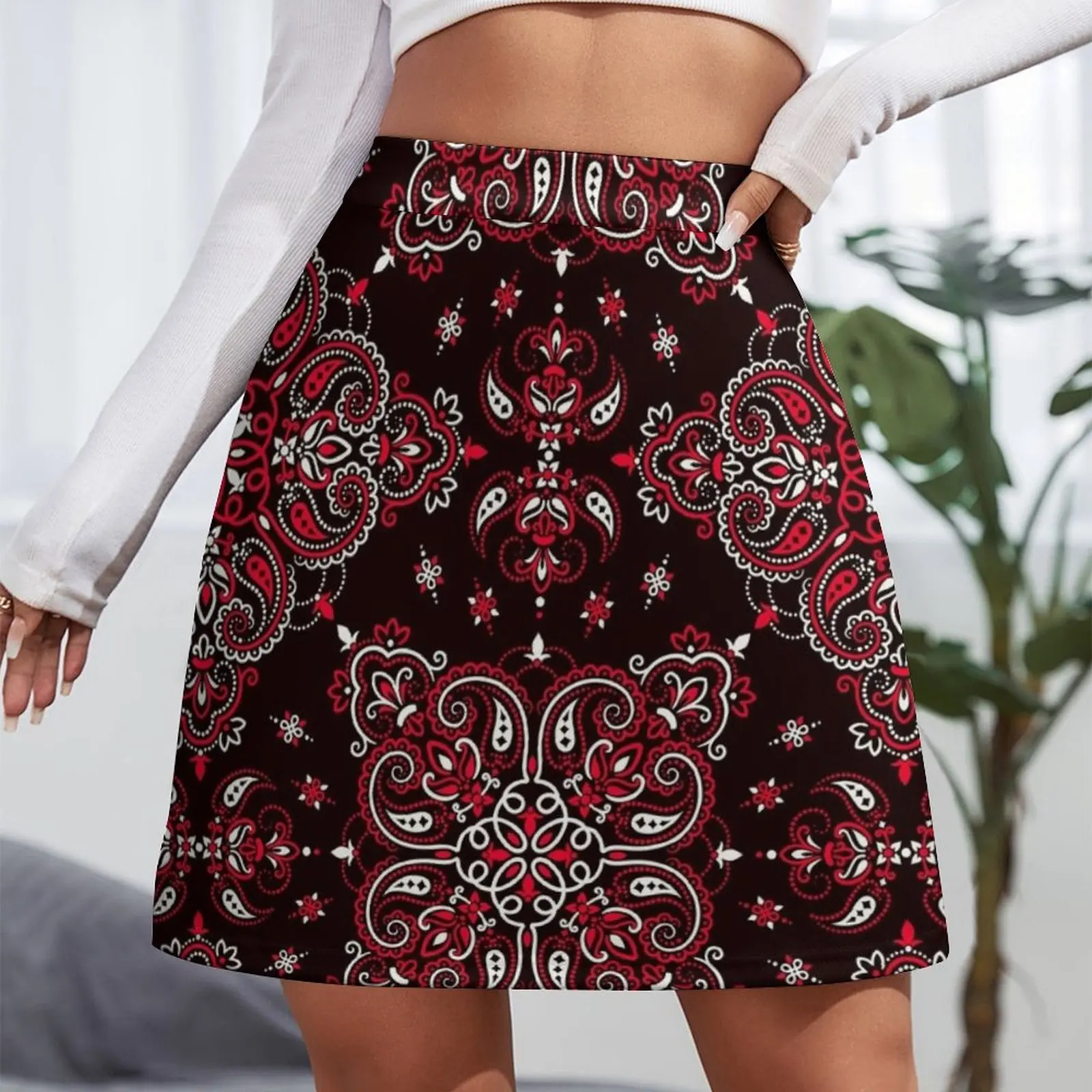 Bandana style print Mini Skirt Clothing women's clothing trend 2024 women's summer dress 2024 women's clothing korea stylish