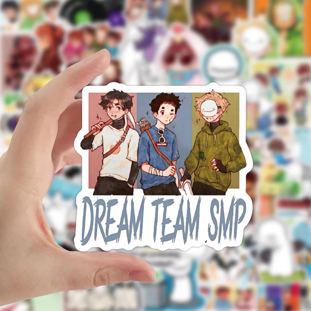 10/30/50PCS Dream Team Smp Anime Stickers DIY Diary Phone Laptop Luggage Skateboard Graffiti Decals Fun for Kid Toys Gift