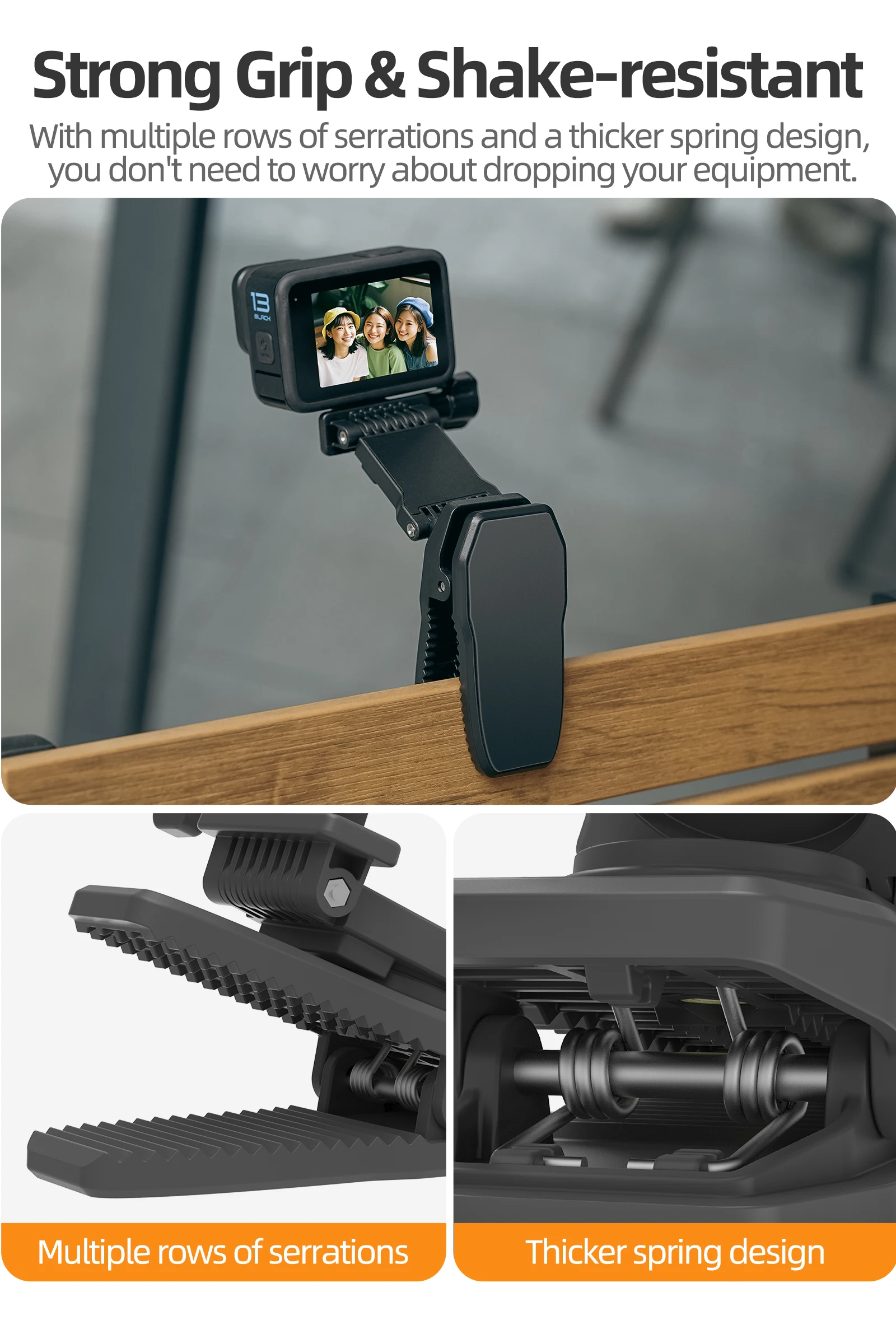 

Stretchable Backpack Clip Rotatable Magnetic Mount Action Camera Holder Vlog Mount For Osmo 360/ Action 5 Pro/ 360 X5/ Pocket 3