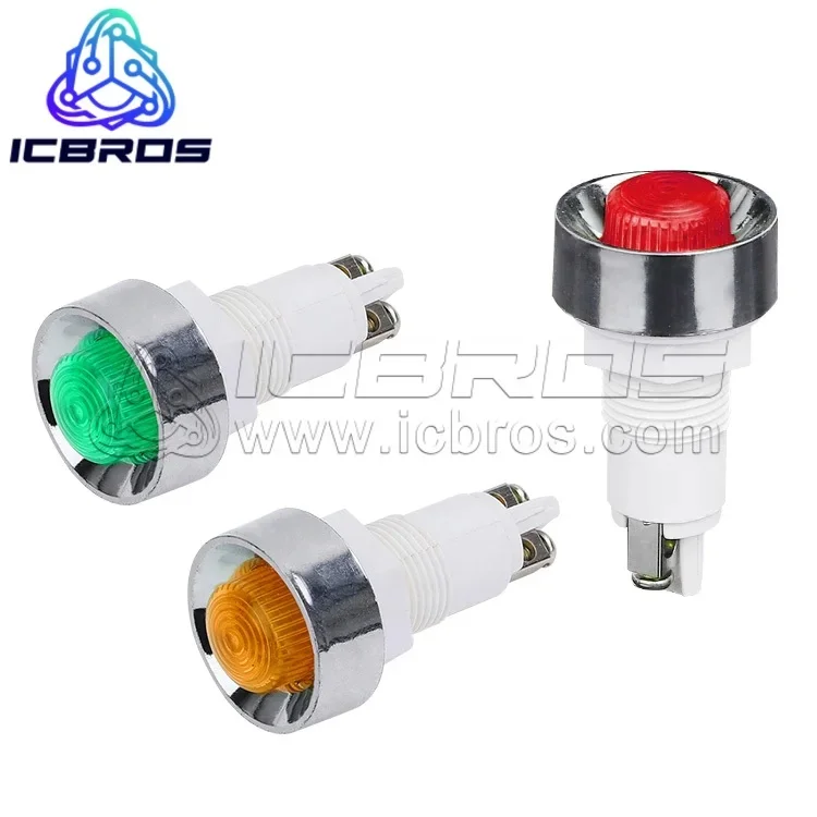 PL Plastic IndIcator 24V Power Supply Working 220V 380V Small Signal Light 12mm Opening 13.5mm