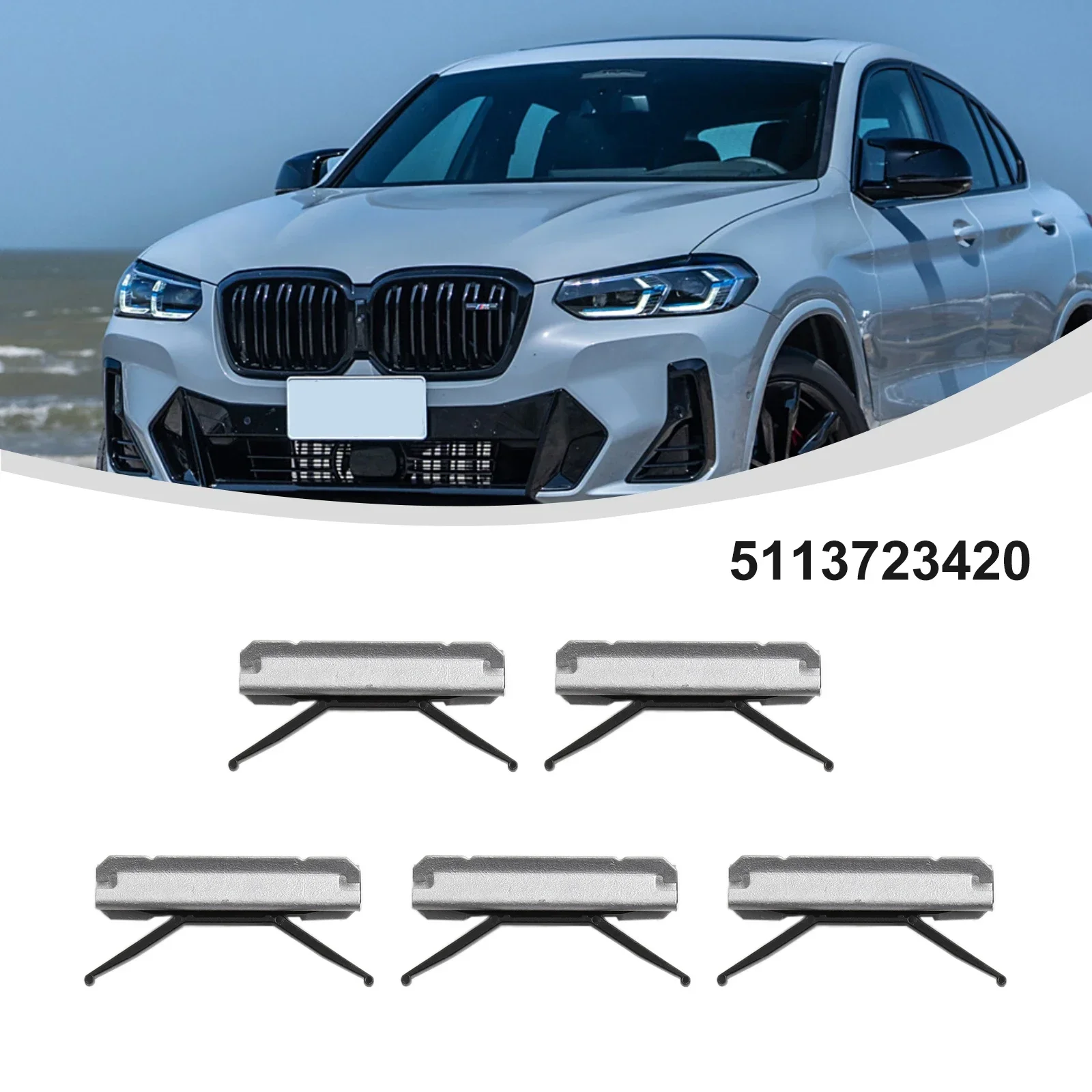 

For BMW E60 E83 For X5 530i Front Windshield Moulding Clips 5113723420 5PCS Accesorios Para Vehículos 2024 Hot Sale Brand New