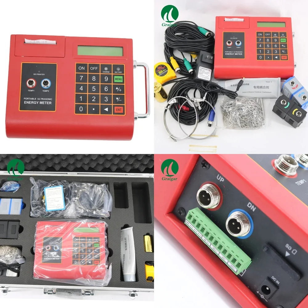 TUC-2000E Ultrasonic Flow Meter for Water Flow Measurement with Built-in Printer for DN15 to DN6000 mm Pipe for Industrial