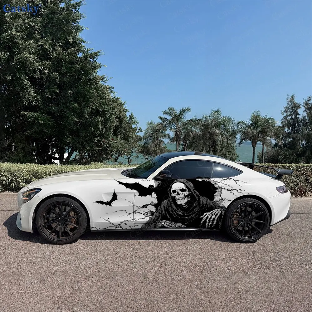 2pcs Reaper Wall-Breaking, Durable, Fade-resistant, Enhance Vehicle Aesthetics With Bold Artistic Design Car Vinyl Wraps