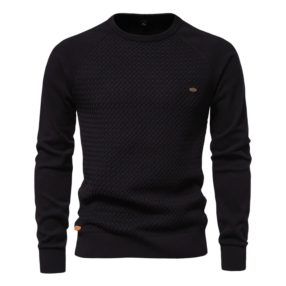 Maglioni lavorati a maglia da uomo Maglioni casual solidi Pullover girocollo Maglione a maniche lunghe impiombato Maglioni spessi slim fit 2025 Top autunnali