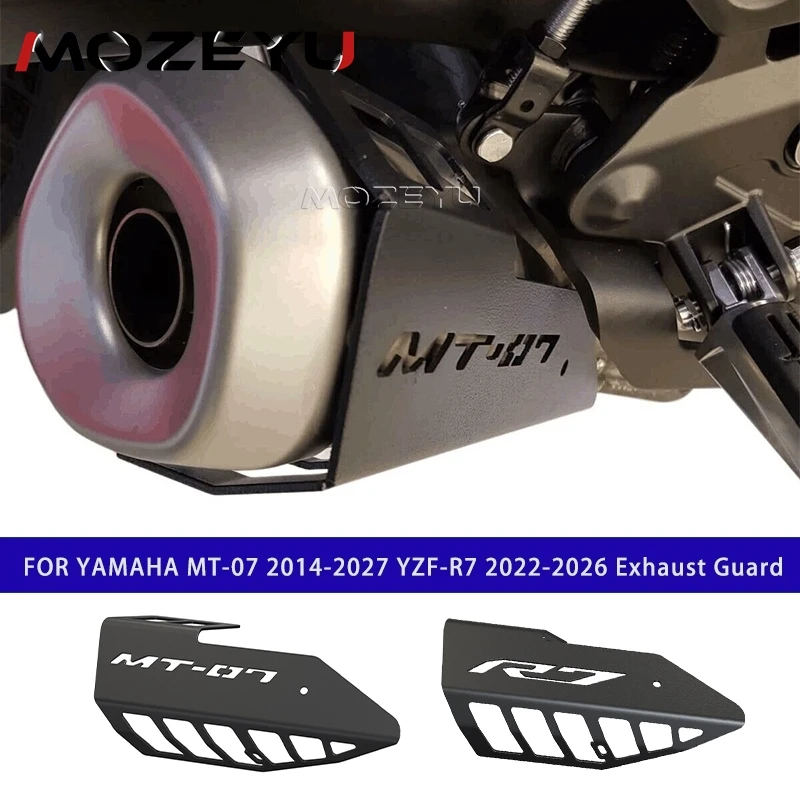 

FOR YAMAHA MT-07 YZFR7 YZF-R7 MT 07 MT07 2014-2026 Exhaust Pipe Muffler Protector Guard Heat Shield Cover Motorcycle Accessories