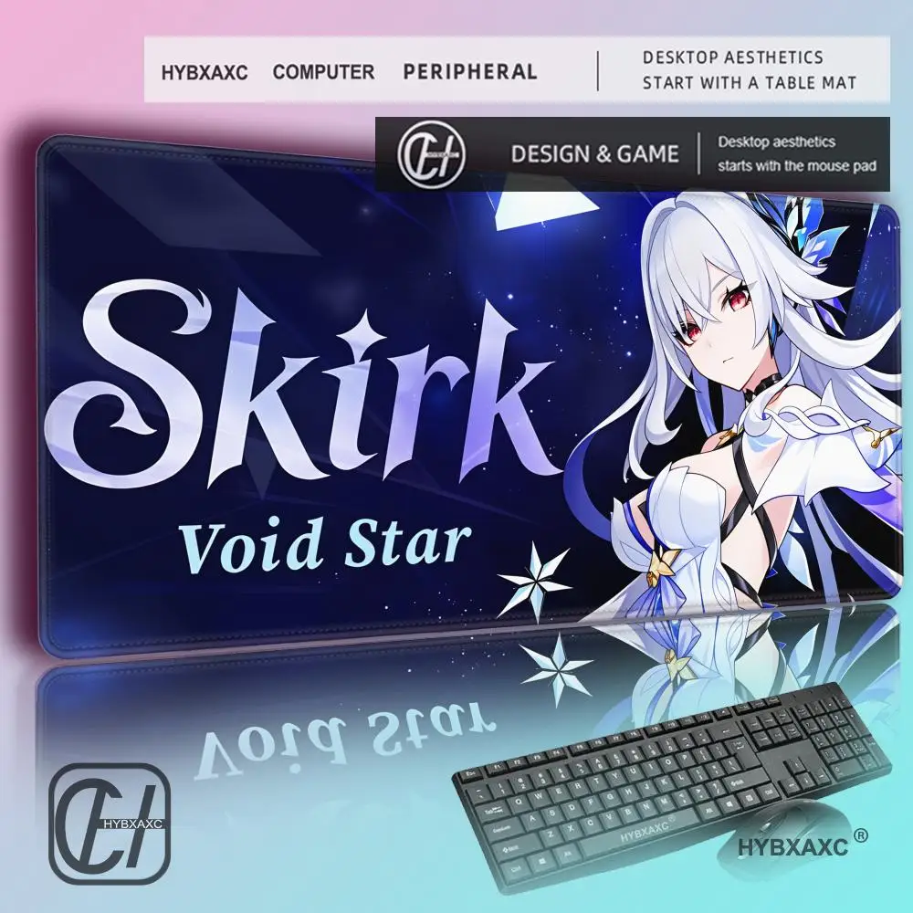

HYBXAXC Skirk Game Genshin Impact Mouse Pad Large Desk Mat Keyboard Ergonomic Office Rubber PC Non-slip Anti-fray Home Custom