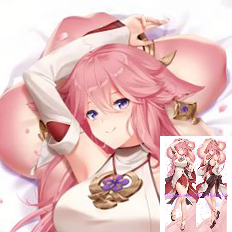 

Dakimakura Anime Pillow Cover Yae Miko Double Sided Print 2Way Bedding Festival Gifts Gifts