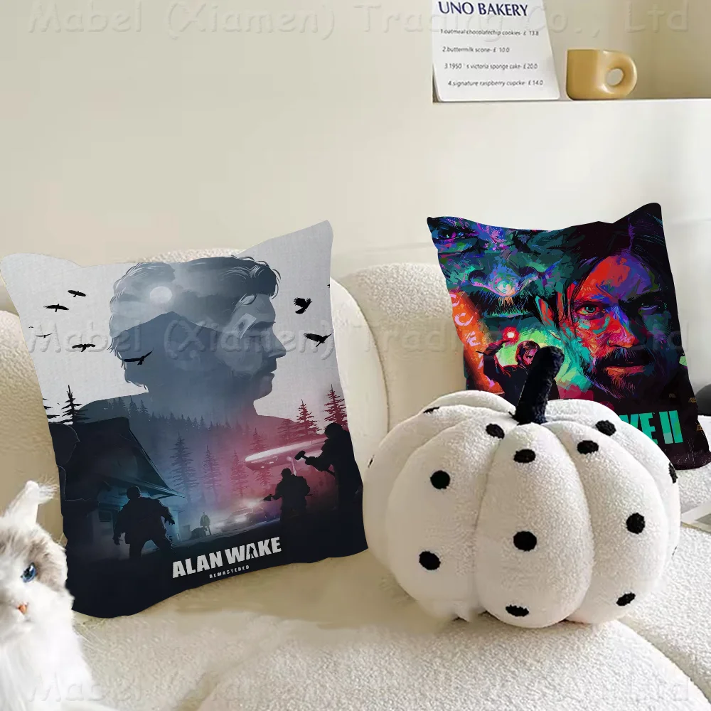 Alan Wake Horror Game Cushion Cover Pillow Cover Decor Pillowcase Printed Cushion Case For Couch