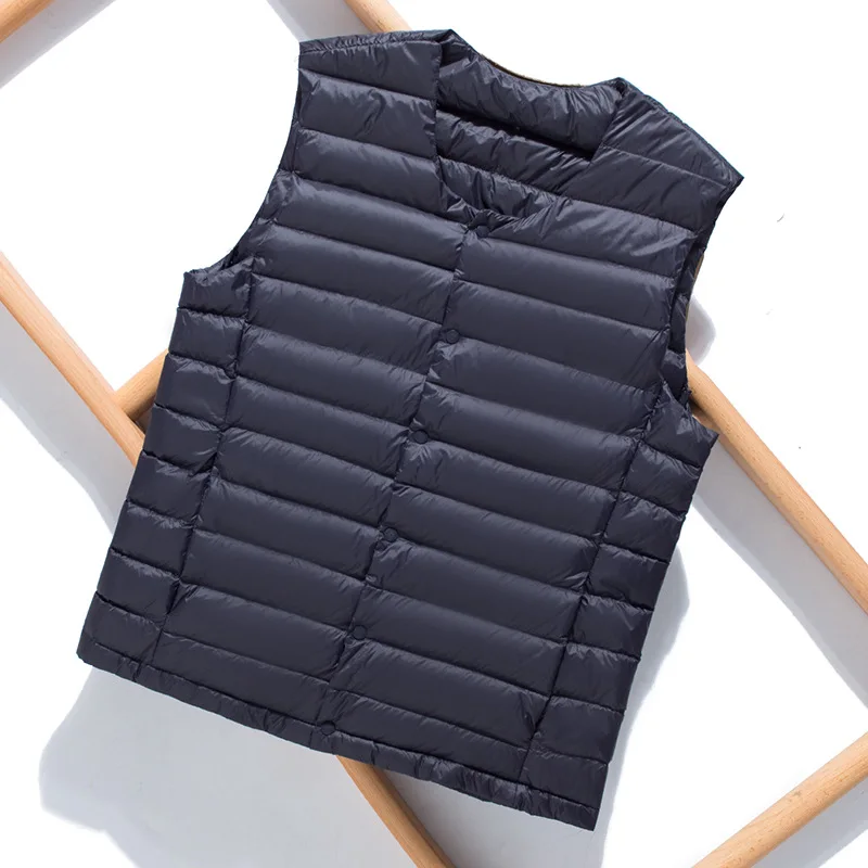 Luxury High-end Autumn Winter Warm Men's Down Waistcoat Lightweight Down Jacket Sleeveless Puffer Jacket Youth Big Size Vest