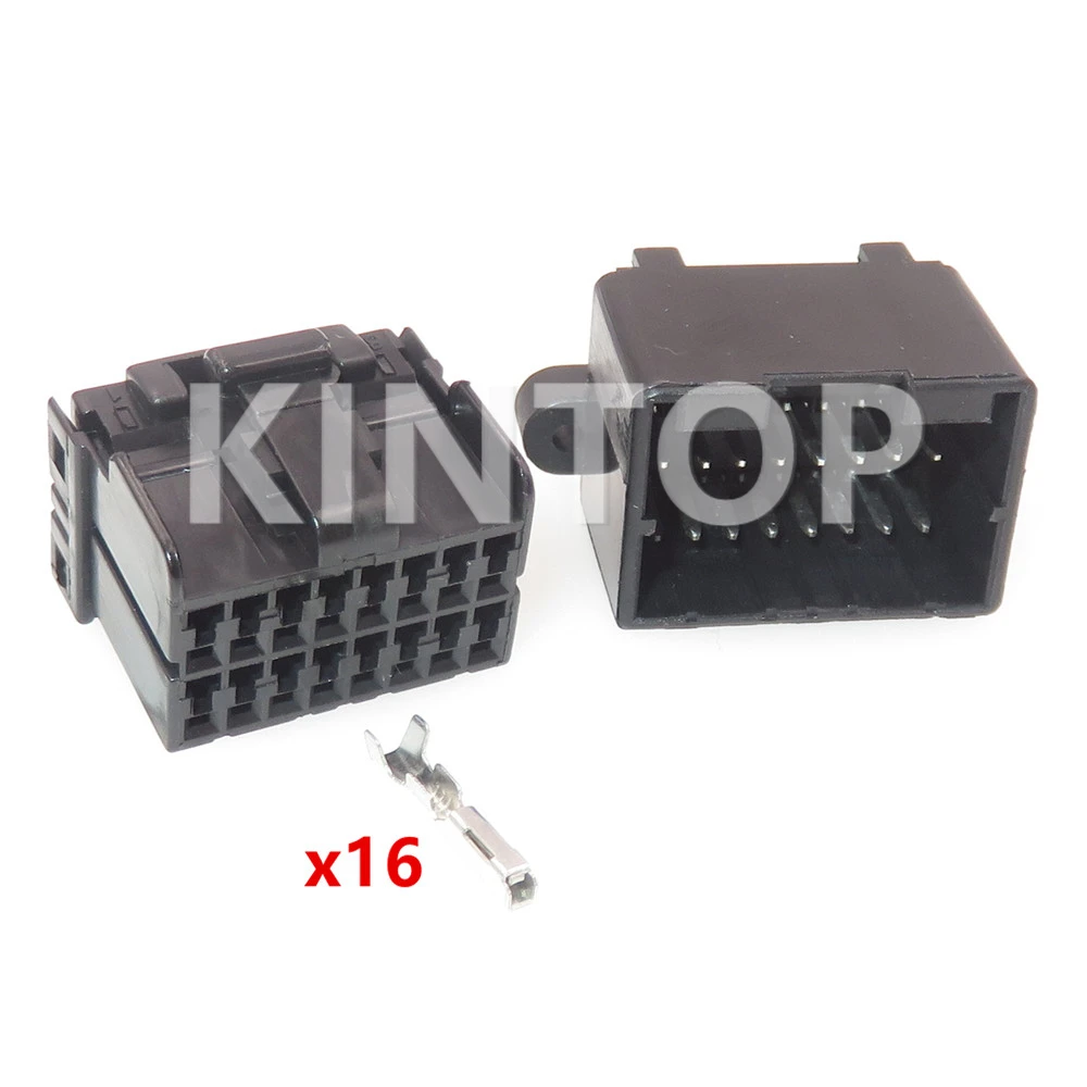 1 Set 16 Pins Automobile Electrical Socket AC Assembly With Wires 174046-2 174053-2 174046-1 Car PCB Connector Auto Wire Adapter