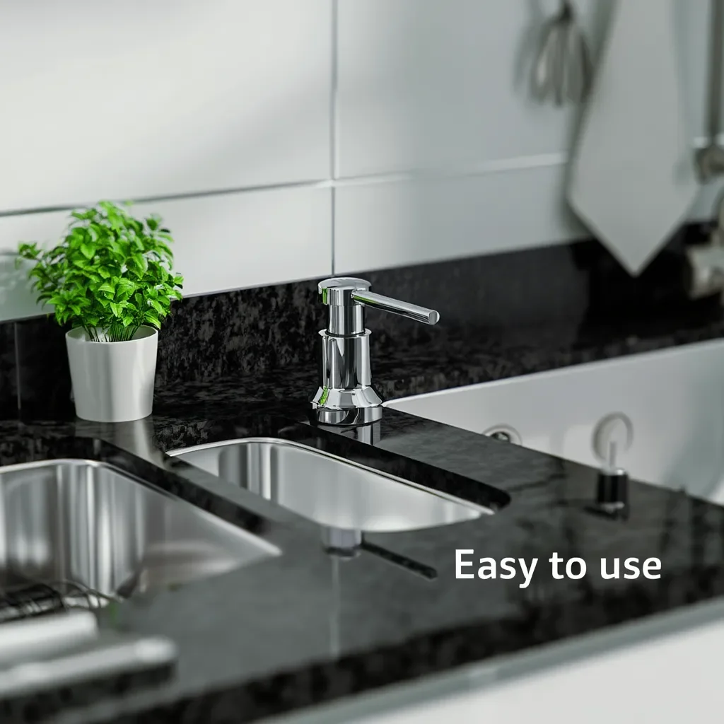 Built-in 304 Stainless Steel Soap Dispenser for Kitchen Sink 500ml – Top Refill, Long Tube OEM Customizable