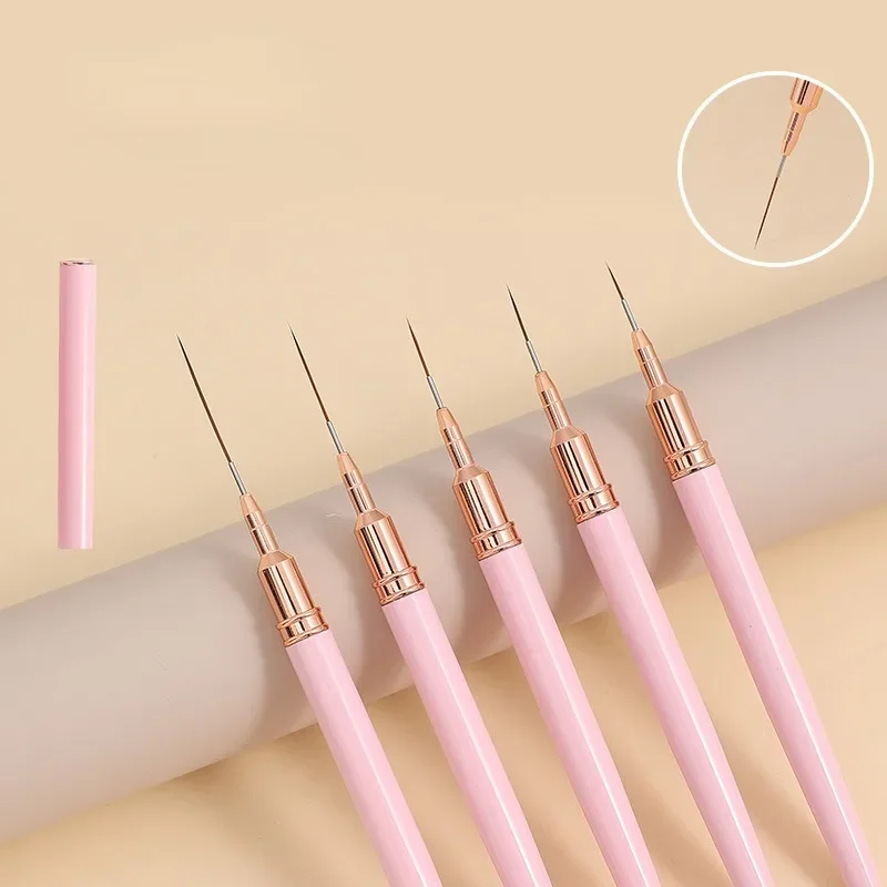 

5 шт., набор кистей для ногтей, 7/9/11/15/25 мм, ручка для дизайна ногтей, кисть для рисования линий, полосатая ручка для рисования цветов, инструменты для дизайна ногтей, маникюра