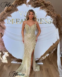 Sexy Spaghetti Cocktail Dresses With Side Slit Mermaid Elegant Prom Party Dresses Women Evening Gowns Vestidos De Cóctel