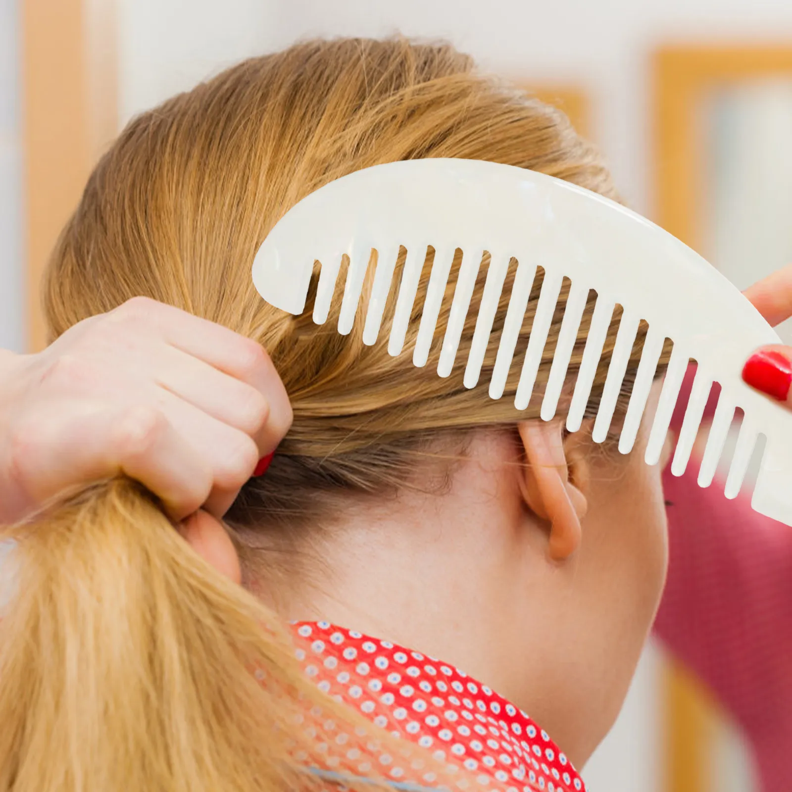 2Pcs Wide Tooth Hair Comb Mini Retro Design Acetate Material Anti-Static Smoothing Combs for Women Daily Grooming Salon Styling