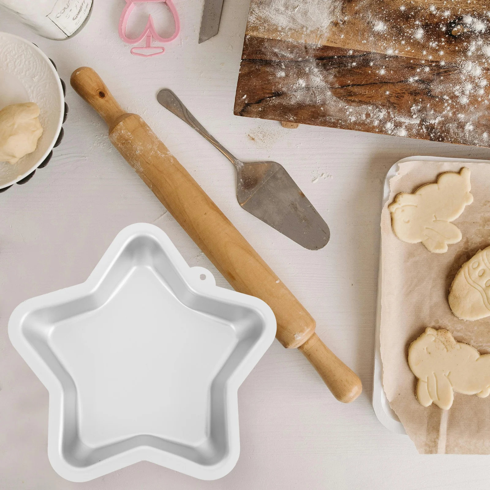 

2Pcs Cake Mold Star Shaped Baking Pan Five-Pointed Aluminum Alloy Nonstick Mold for Birthday Cheesecake DIY Desserts Baking
