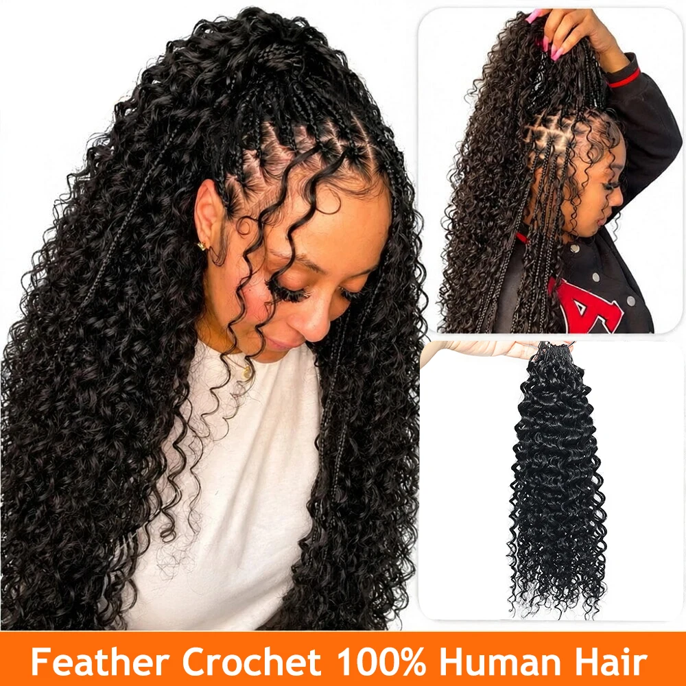 miracle-knots-water-wave-feather-crochet-100-human-hair-curly-crochet-human-hair-for-boho-braiding-invisible-knot-preseparated