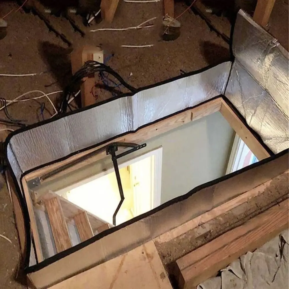 Fireproof Attic Dust Cover Aluminum Foil Waterproof Attic Door Insulation Cover Energy Saving Moisture-resistant