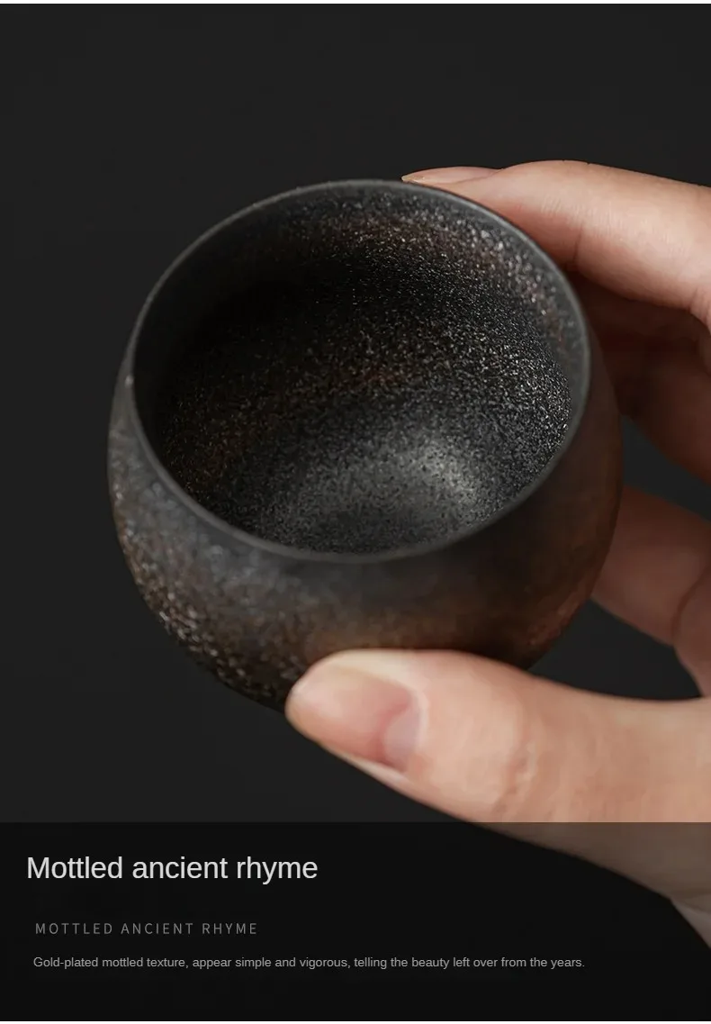 1pc Japanischen Stil Handgemachte Steinzeug Tee Tasse Kung Fu Tee-Set Tee Tasse Kleine Einzel Tasse Alten Stil Ruhig straße Tasse Schüssel Teetasse – Detail 13