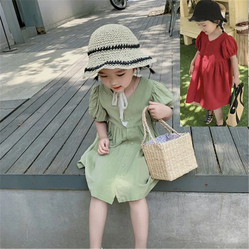 

Girls Skirt Simple and Delicate Dress Princess Dress 2025 Summer New Children's Clothing 3-8 Years Old