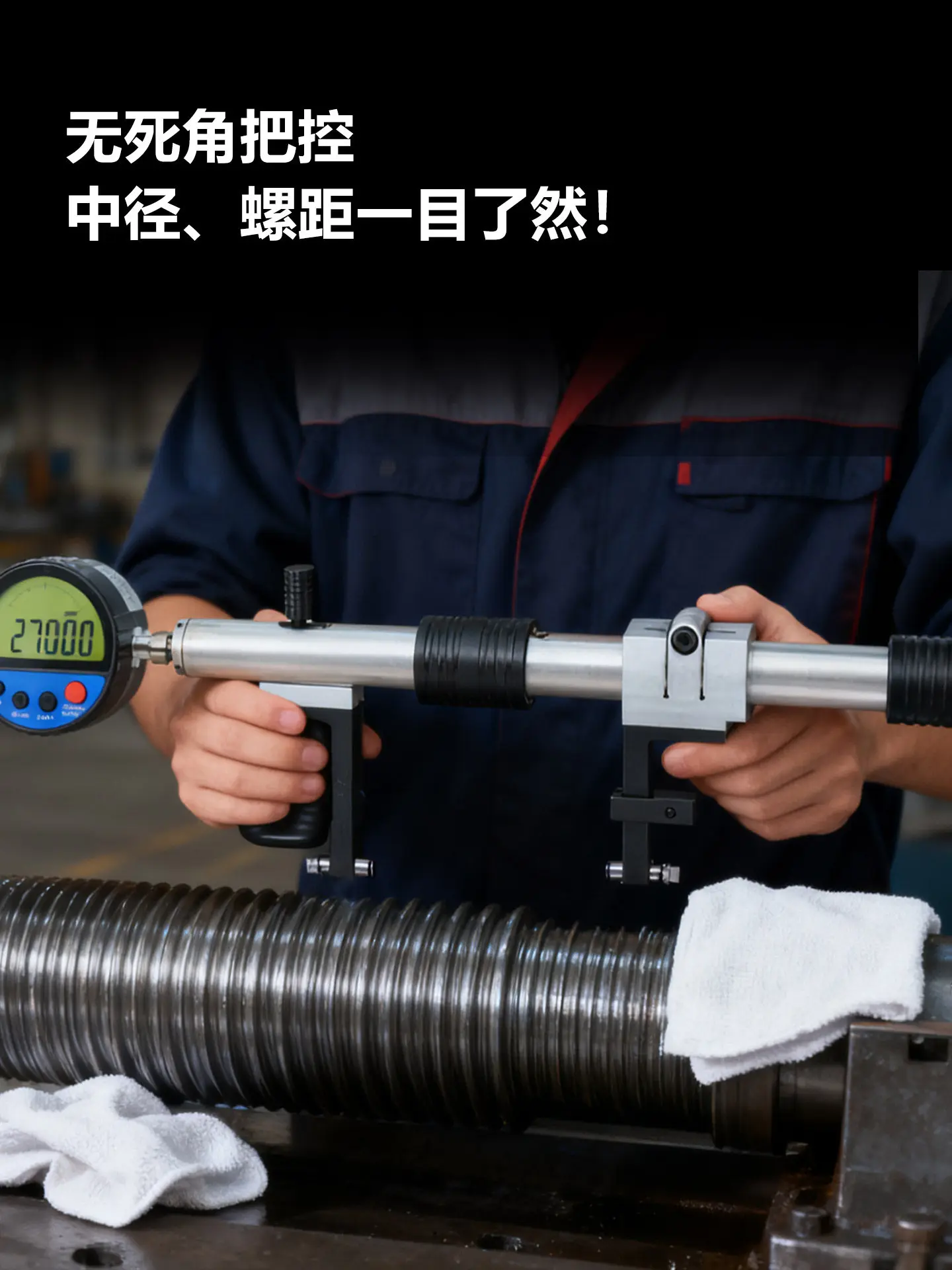 Universal comparative measuring instrument for measuring the pitch diameter of internal and external threads, gear tool