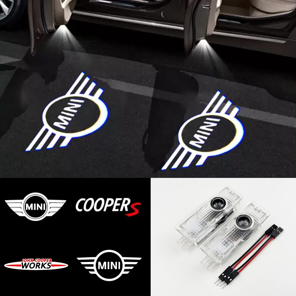 2 uds nuevo LED puerta de coche bienvenida lámpara de cortesía proyector de luz para MINI Cooper One R50 R52 R54 R53 R56 Countryman R60 F55 F56