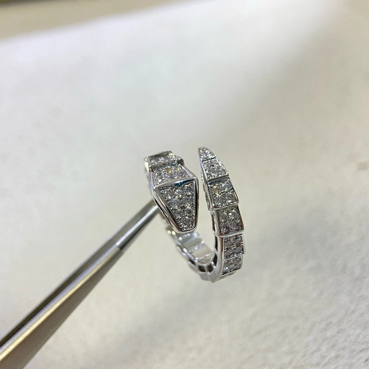 Light Luxury Silver Color Snake Shape Rings Women's Fashion  Ring Delicate Open Index Finger Ring Wedding Jewelry image 3