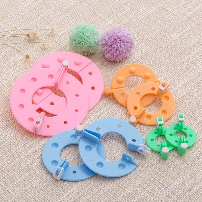 8pcs Pompom Maker Kit 4 Sizes Knitting Crafts Tools DIY Weaving Machine for Hat  Wool Yarn Ball Making Art Crafts Accessorories