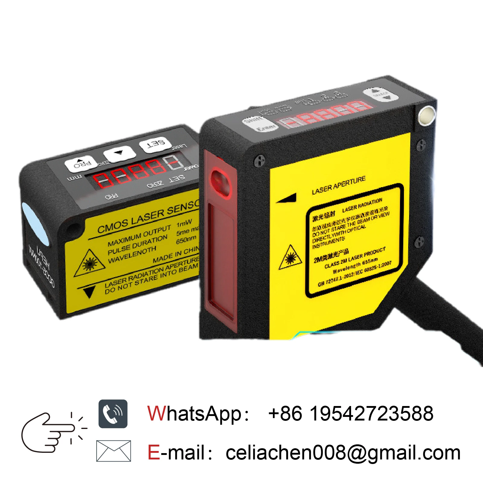 Displacement Sensor Analog Output NPN PNP RS485 High Accuracy Thickness Measurement