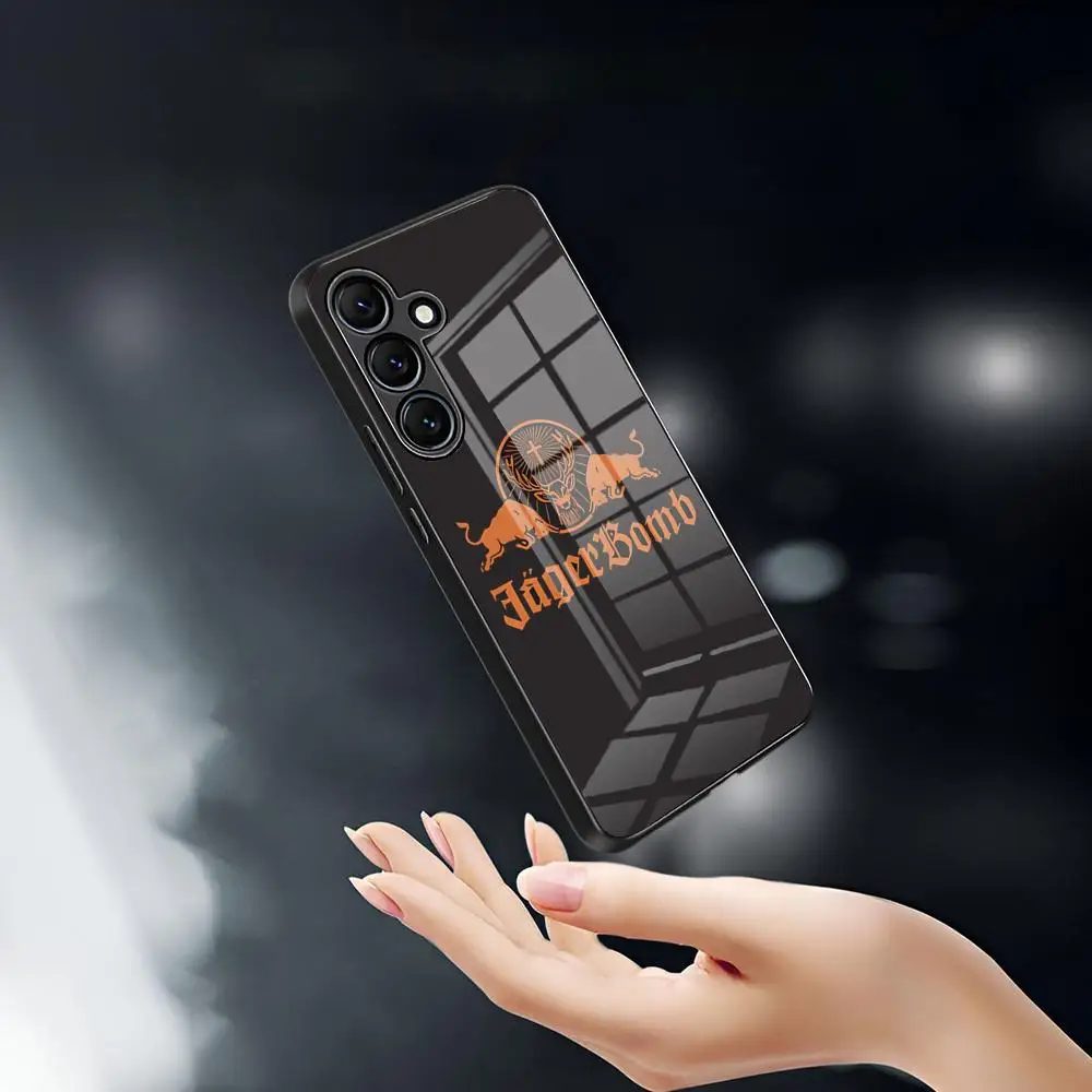 Jagermeister شعار قضية الهاتف لسامسونج غالاكسي S25 S24 S23 S22 S20 S21 نوت 20 الترا زائد Fe غطاء زجاجي فضي ملون #4