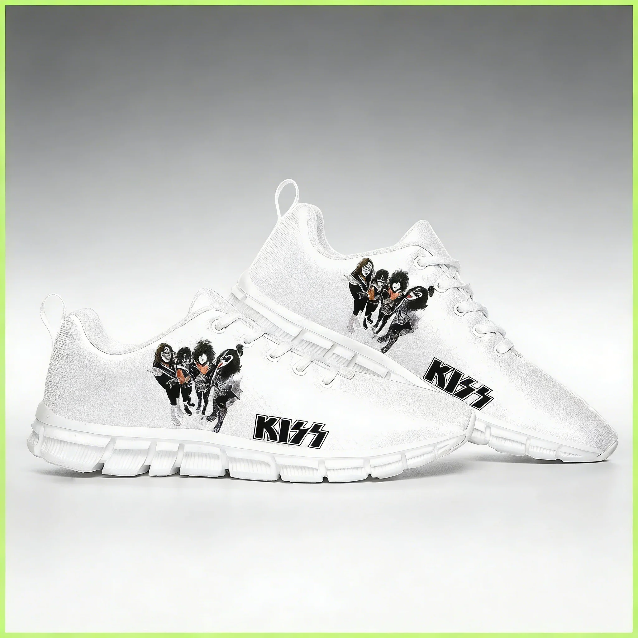 

Модные кроссовки на шнуровке в стиле Kiss Rock Band для взрослых, эластичные парные кроссовки, идеальные для весенне-осенних видов спорта