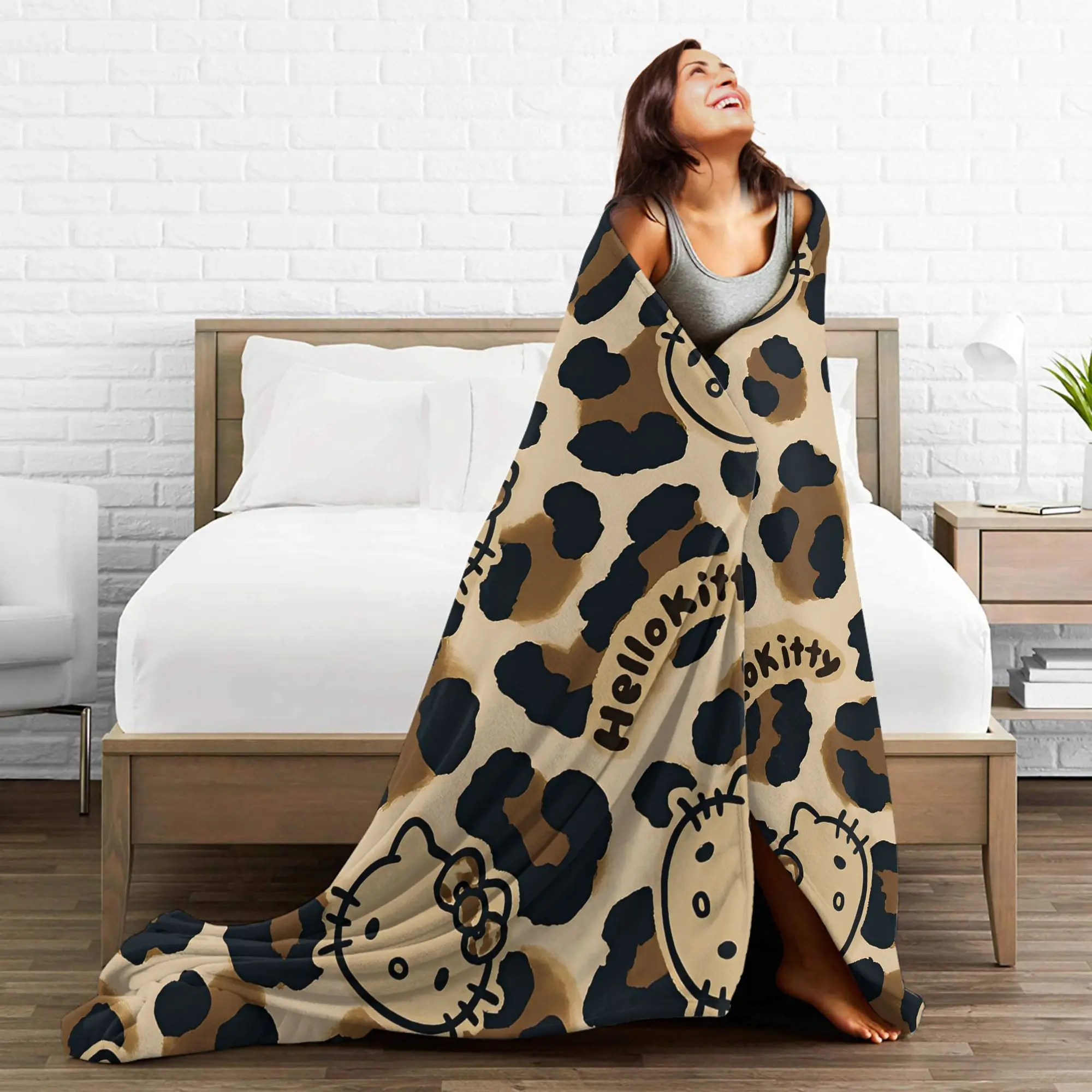 بطانية هالو كيتي عالية الجودة، بطانية رمي فائقة النعومة، مفرش سرير مطبوع لغرفة نوم الأطفال #5