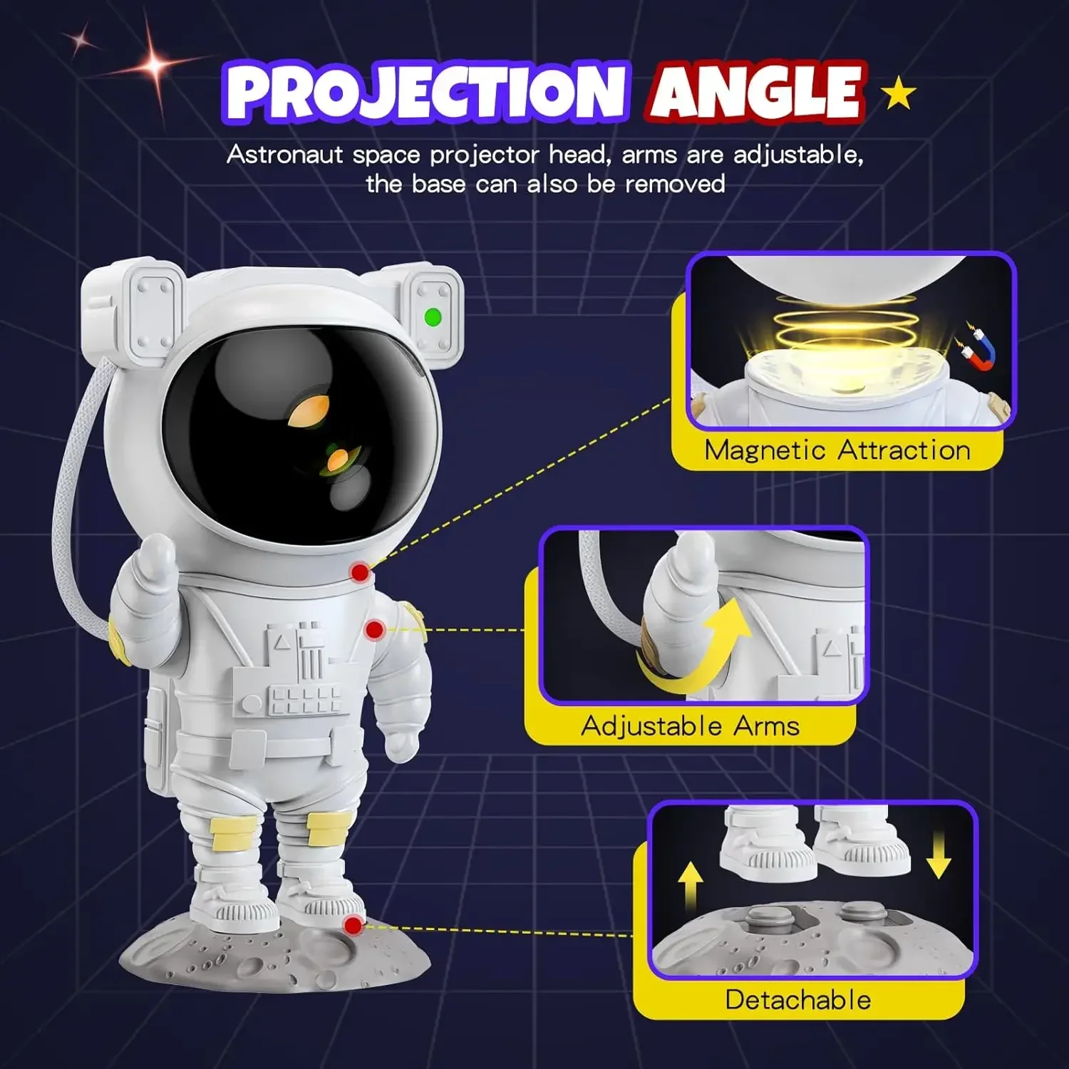 Astronaut Star Galaxy Projector - Space Starry Night Light Nebula Ceiling Projection Lamp with Timer and Remote, Gift