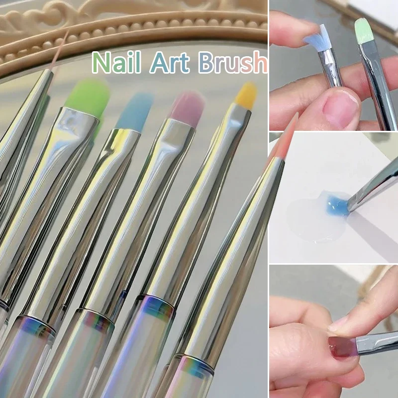 

6 Sizes Nail Design Art Pen Aurora Transparent Painting Brush UV Gel Extension Drawing Carving Pen DIY Manicure Tool NailS Brush