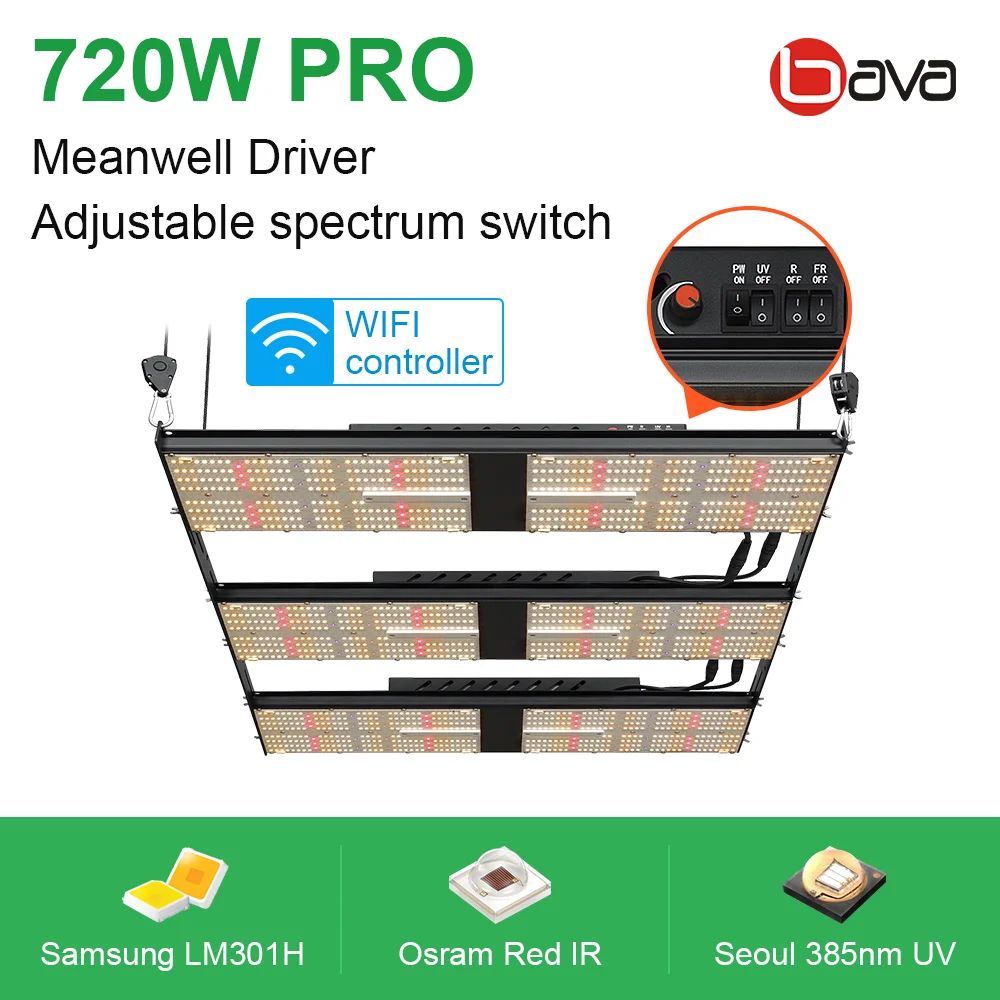 BAVGREEN 720 وات أحمر عميق Ir samsung Lm301h لوحة 5x5 Led تنمو ضوء لشتلات استنساخ الخس الداخلية #2