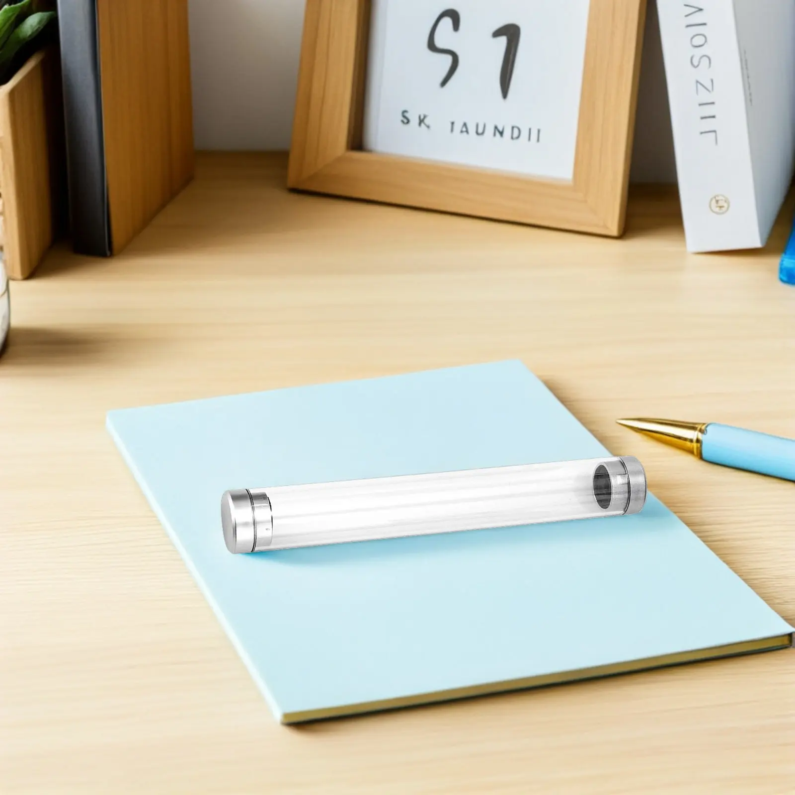 6Pcs Transparent Acrylic Pen Storage Box Clear Pencil Case for Ballpoint Pens Gel Ink Pens Display Gift Packaging Stationery