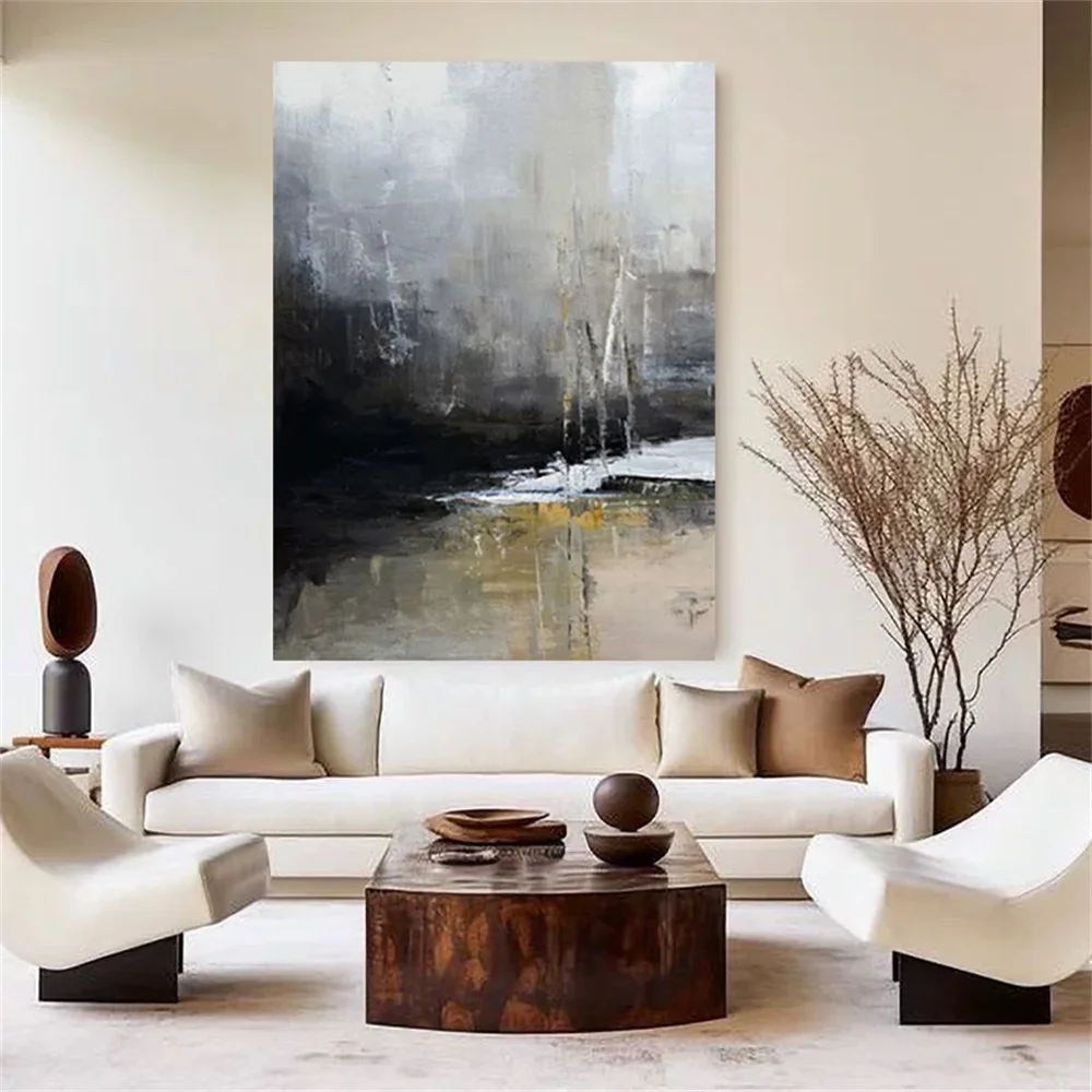 Best Pure Handmade 3d Textured Birch Trees Canvas Painting Wall Art Abstract Forest Landscape Tree Wall Pictures For Living Room