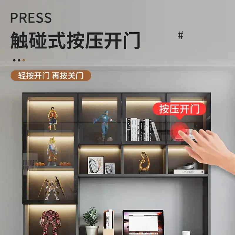 Double desk bookshelf integrated table light luxury desk computer desk home desktop writing table
