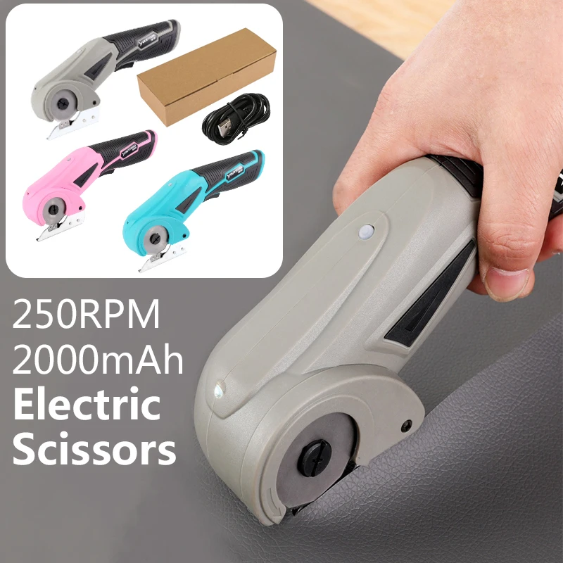 

USB Rechargeable Electric Scissor Cutting Fabric Cutting Machine Paperboard Leather Plastic Trimmer Electric Rotary Cloth Cutter