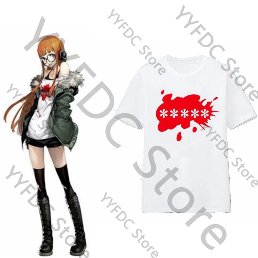

Persona 5 T Shirt Futaba Sakura Cosplay Same Print T-shirt Harajuku Cartoon Kawaii Tops Women Men Short Sleeve Tee Anime Clothes