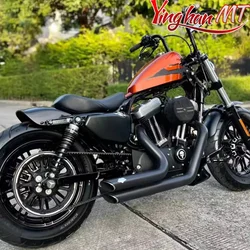 For Harley Sportster XL883Iron 1200N Forty Eight 72V XL1200T XL1200C 04-24 Motorcycle Staggered Shortshots Exhaust Pipes Fit