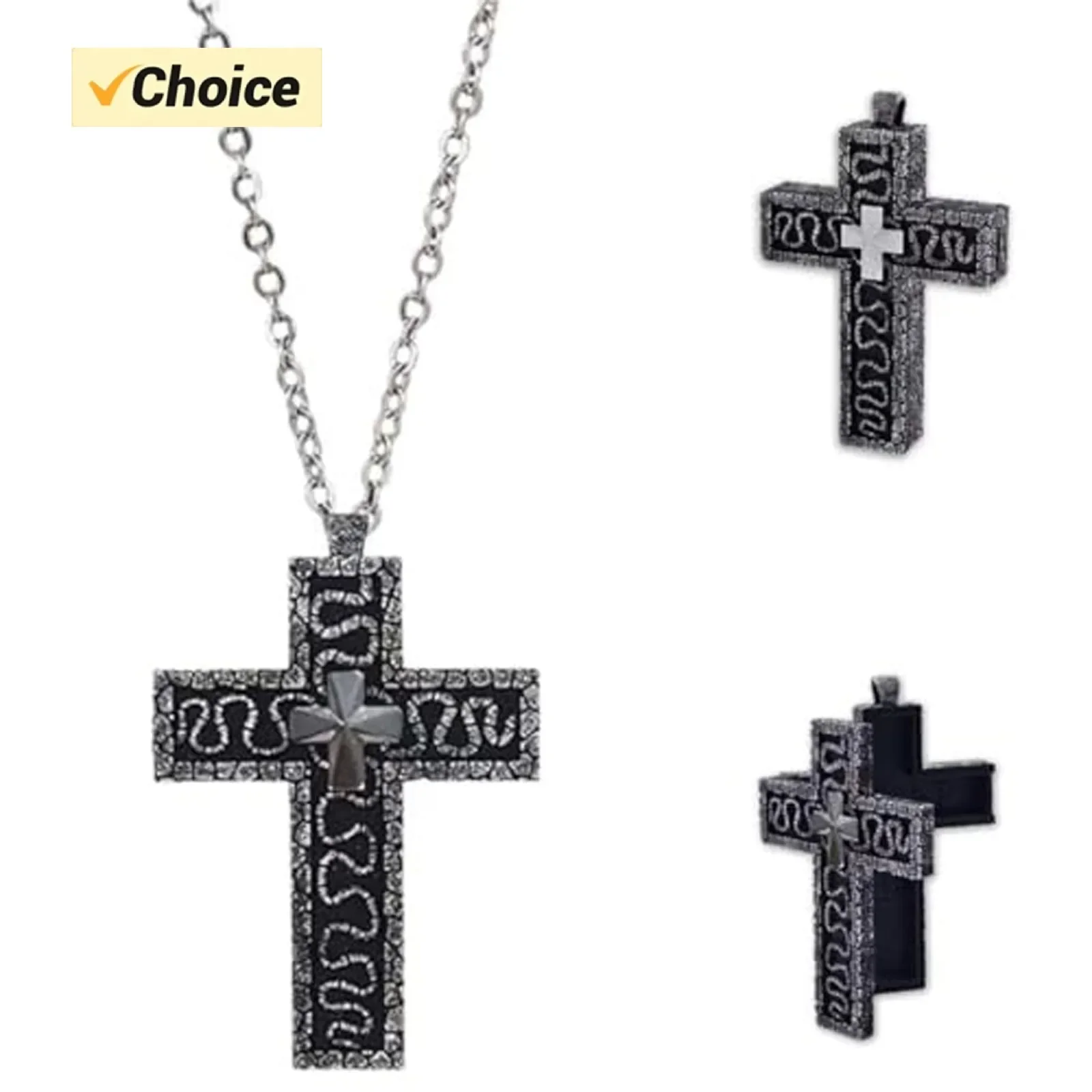 

2025, Squid Necklace Set, Cross Shaped Necklace With Compartmen, Necklace With Cross Shaped Pendant Desig