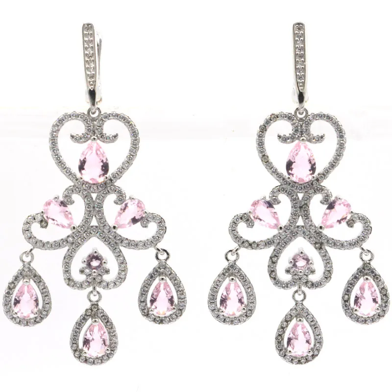 

Buy 4 Get 1 Free 56x24mm Elegant Long Big London Blue Topaz Kunzite Iolite Smoky Topaz CZ Ladies Dating Silver Dangle Earrings