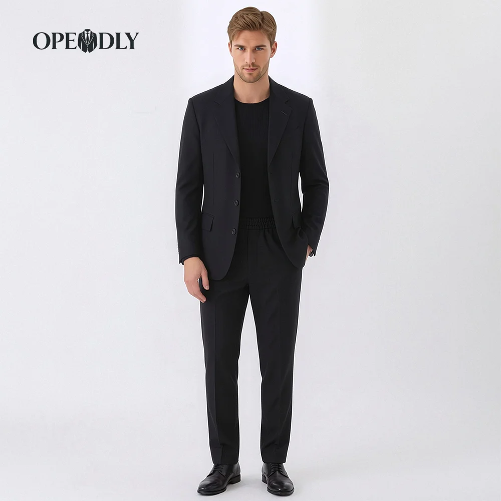 

OPEODLY Men's Slim Fit 3 Piece Tuxedo Suit One Button Blazer Jacket Vest Pants Set for Formal Wedding Business Occasions