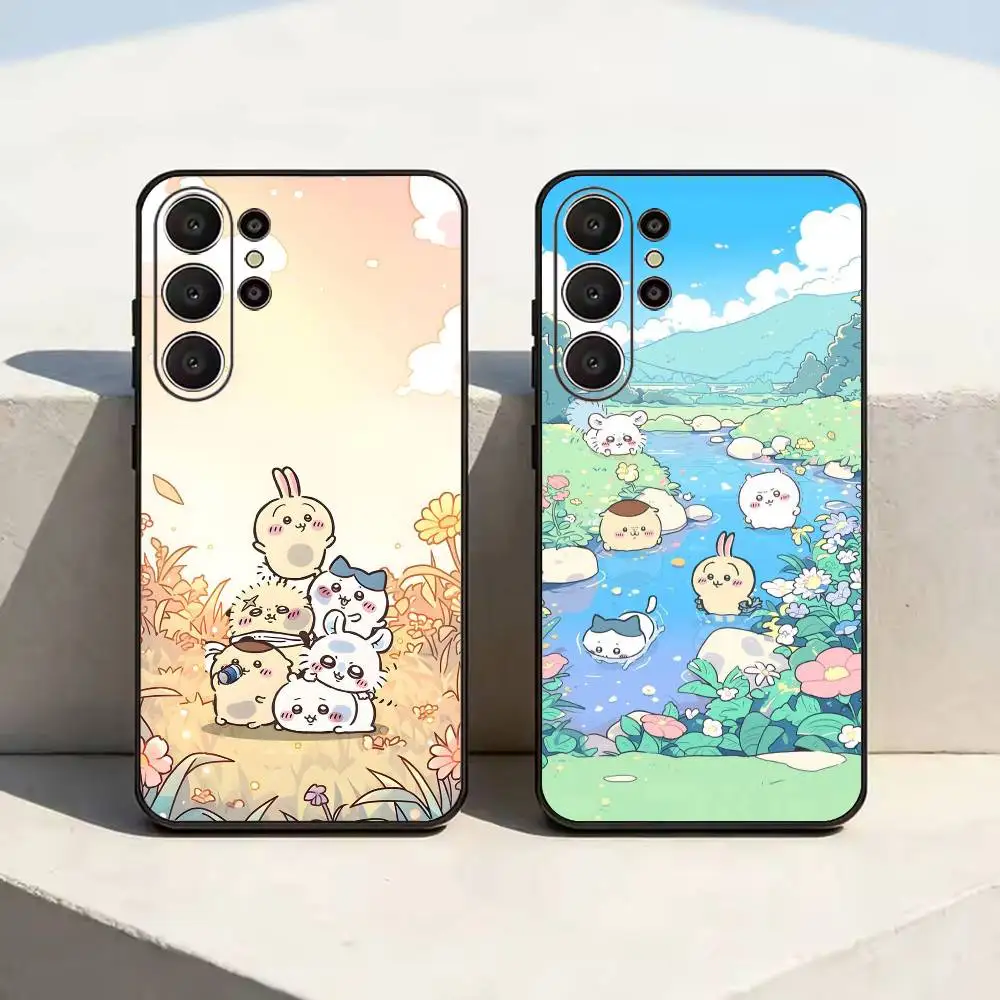 C-Cute C-C-Chiikawas Phone Case For Samsung S26,S24,S21,S22,Plus S23,S30,Ultra,S20,Fe,Black Soft Silicone