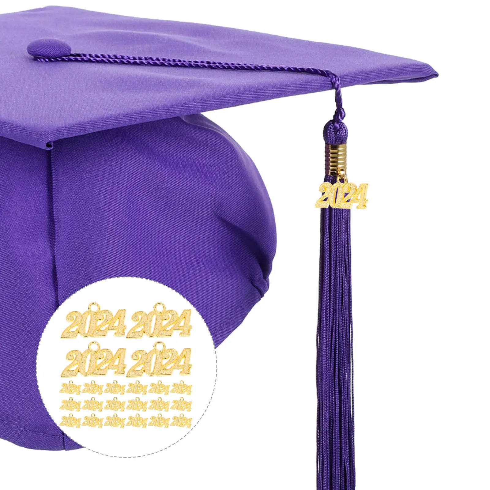 

50 шт. подвесок-шармов 2024 для изготовления ожерелий и браслетов, привлекательный дизайн, материалы для рукоделия, подарки на выпускной и Новый год