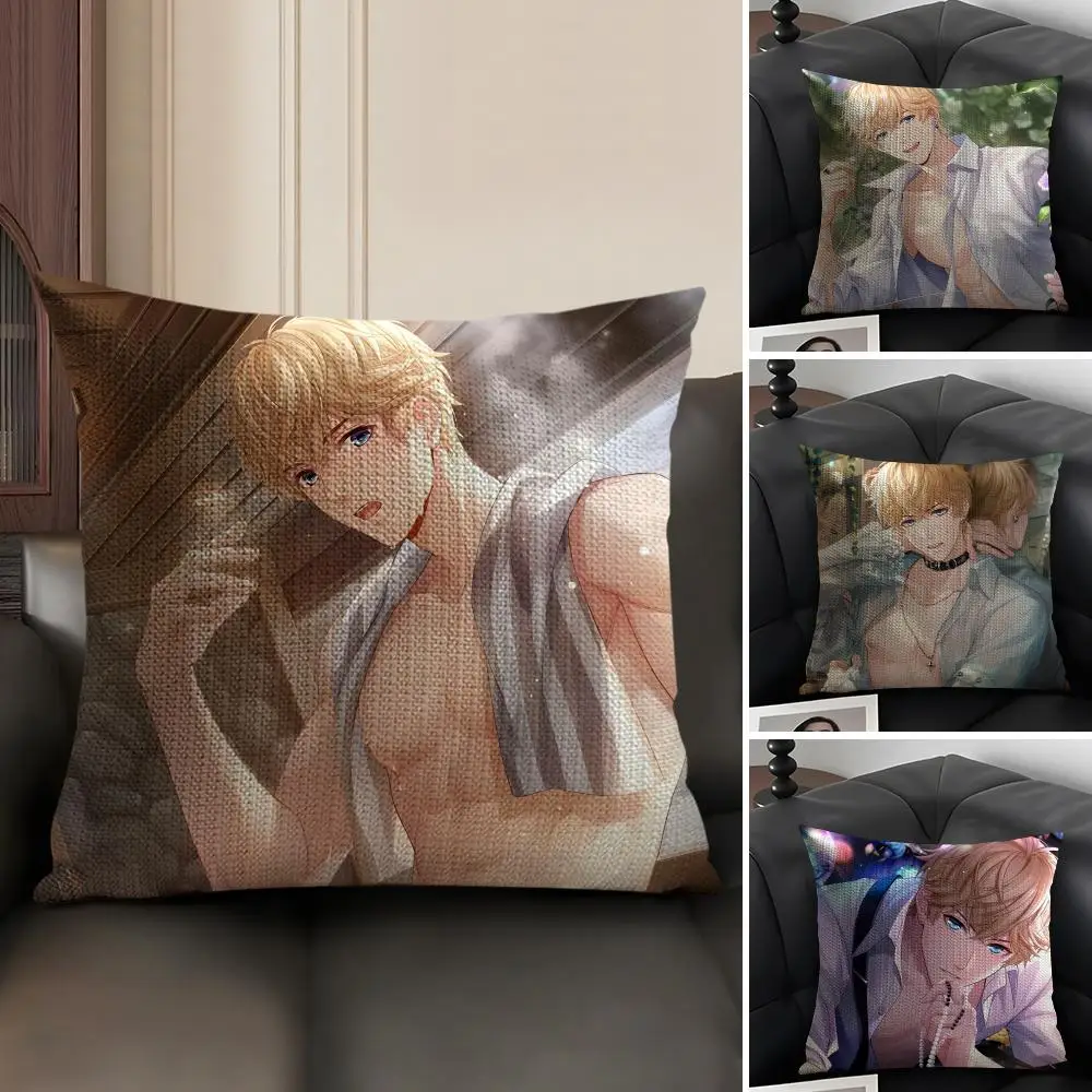 Mr Love Queen's Choic Kiro Cushion Cover Natural Linen Organic Fabric Double-Sided Printing Sofa Home Decor Gift Pillow Case