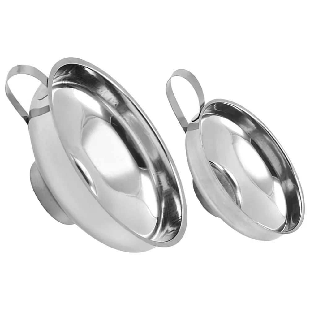 

2Pcs StainlessSteelFunnel WideMouth forCanningCooking Spices MetalMini EssentialOilTransfer SuitableRegularJars Versatile